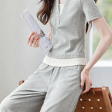 Fashionable Casual Fake Two-Piece Set