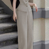 Casual Vest & Wide-Leg Pants Set