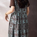 Casual Spliced Print Short-Sleeve Dress - liwisi
