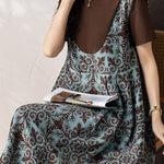 Casual Spliced Print Short-Sleeve Dress - liwisi