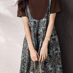 Casual Spliced Print Short-Sleeve Dress - liwisi