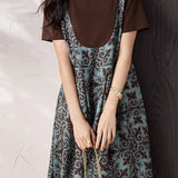 Casual Spliced Print Short-Sleeve Dress - liwisi