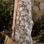Ink wash print dress - liwisi