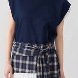 Color-block tie-up elegant dress