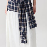 Color-block tie-up elegant dress