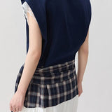 Color-block tie-up elegant dress