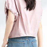 French-Style Elegant Cotton Short-Sleeve Shirt