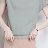 Lace Hollow-Out Knit Short-Sleeve T-Shirt