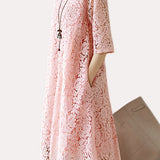 Versatile Loose-Fit Lace Dress