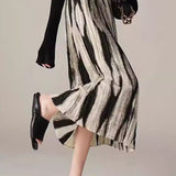 Casual Versatile Printed Midi Skirt