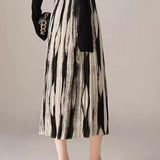 Casual Versatile Printed Midi Skirt