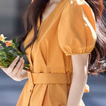 Fashion V-neck short-sleeve shirt - liwisi