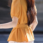 Fashion V-neck short-sleeve shirt - liwisi