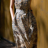 Vintage temperament printed dress