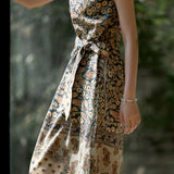 Vintage temperament printed dress