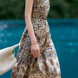 Vintage temperament printed dress