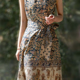 Vintage temperament printed dress