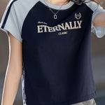 American vintage print round-neck tee - liwisi