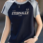 American vintage print round-neck tee - liwisi