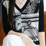 Color-block sleeve knit top