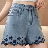 Fashion Casual Embroidered Shorts