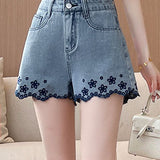 Fashion Casual Embroidered Shorts