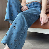 Fashion Casual Cropped Denim Pants