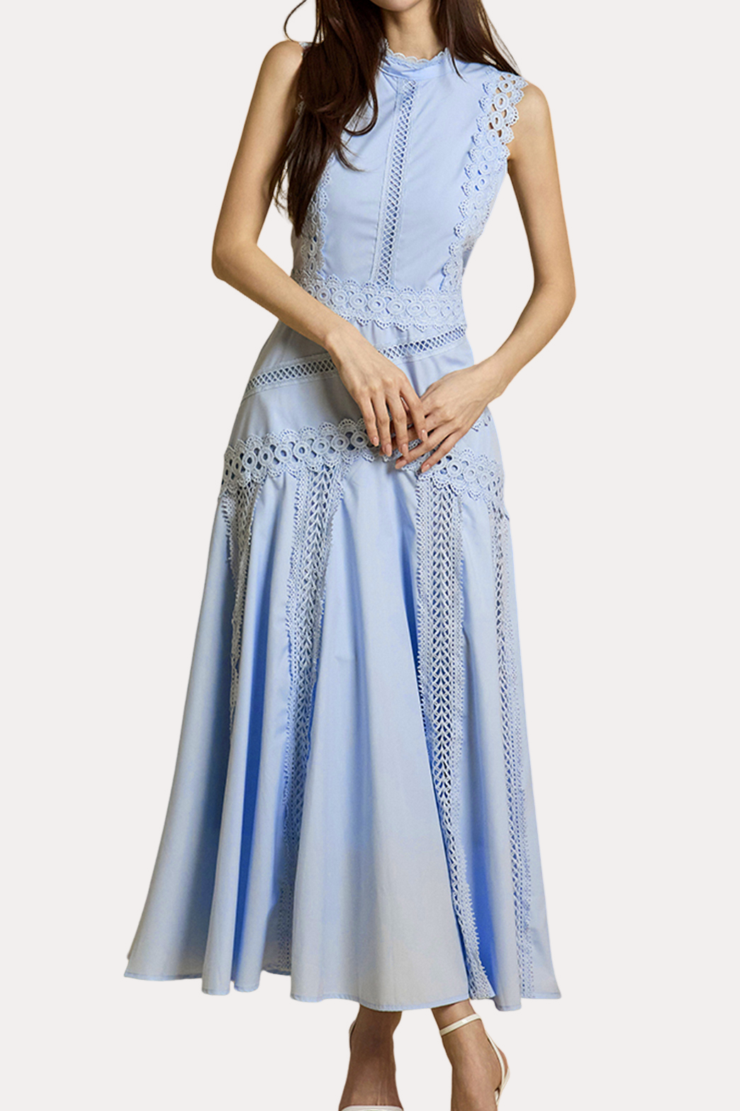 Exquisite Elegant Lace Spliced Sleeveless Camisole Dress - liwisi