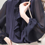 Fashion Elegant Ruffled Women's Blouse - liwisi