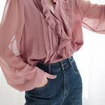 Fashion Elegant Ruffled Women's Blouse - liwisi