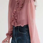 Fashion Elegant Ruffled Women's Blouse - liwisi