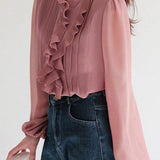 Fashion Elegant Ruffled Women's Blouse - liwisi