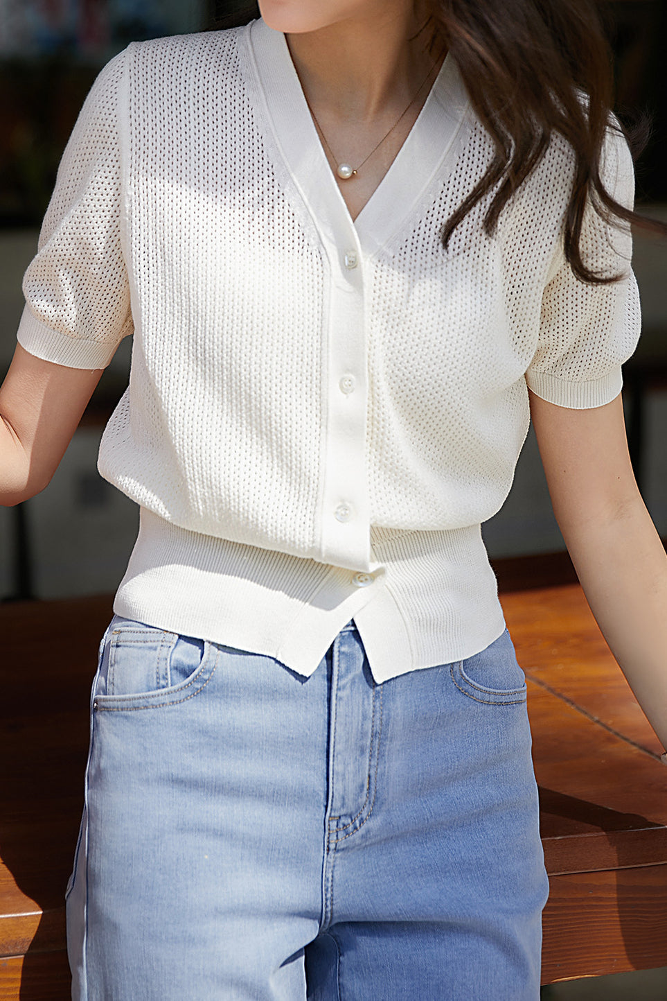 V-neck Short-sleeve Knitwear - liwisi