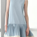 Casual Two-tone Spliced Sleeveless Dress - liwisi