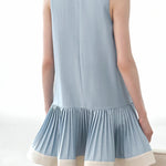Casual Two-tone Spliced Sleeveless Dress - liwisi