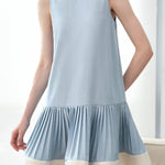 Casual Two-tone Spliced Sleeveless Dress - liwisi