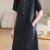 Simple Versatile Women's Denim Dress
