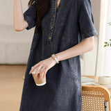 Simple Versatile Women's Denim Dress