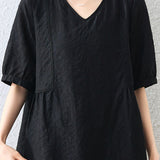 Fashion V-neck Textured Shirt - liwisi