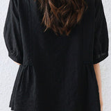 Fashion V-neck Textured Shirt - liwisi