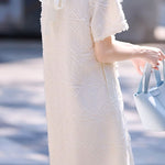 Elegant Soft Sheared Textured Dress - liwisi