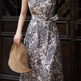 Elegant Vintage Printed Dress - liwisi