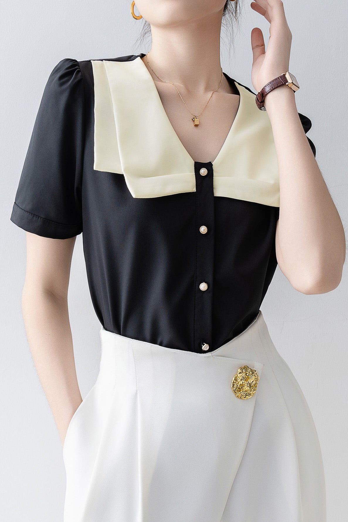 Fashion Temperament Short-sleeve Shirt - liwisi