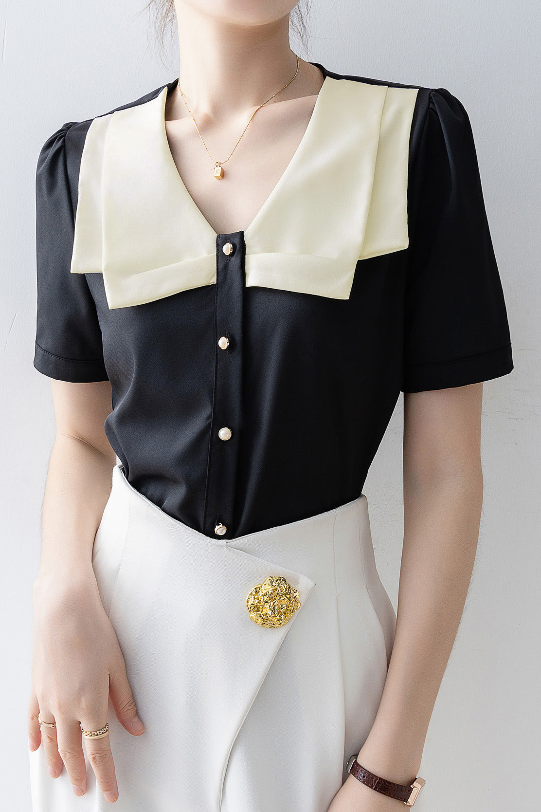 Fashion Temperament Short-sleeve Shirt - liwisi