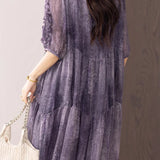 Elegant Flowing Printed Dress