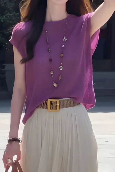 Casual Versatile Round Neck Loose Knitwear - liwisi