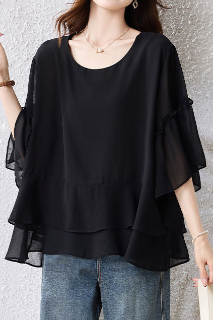 Fashion Casual Flared Sleeve Shirt - liwisi
