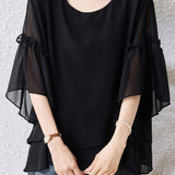Fashion Casual Flared Sleeve Shirt - liwisi