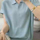 Versatile Polo Collar Knit T-shirt