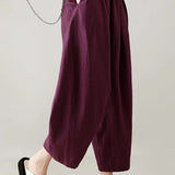 Loose Casual Cropped Pants